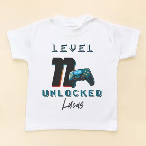 11th Level Unlocked Gamer Birthday Personalised Kids T Shirt