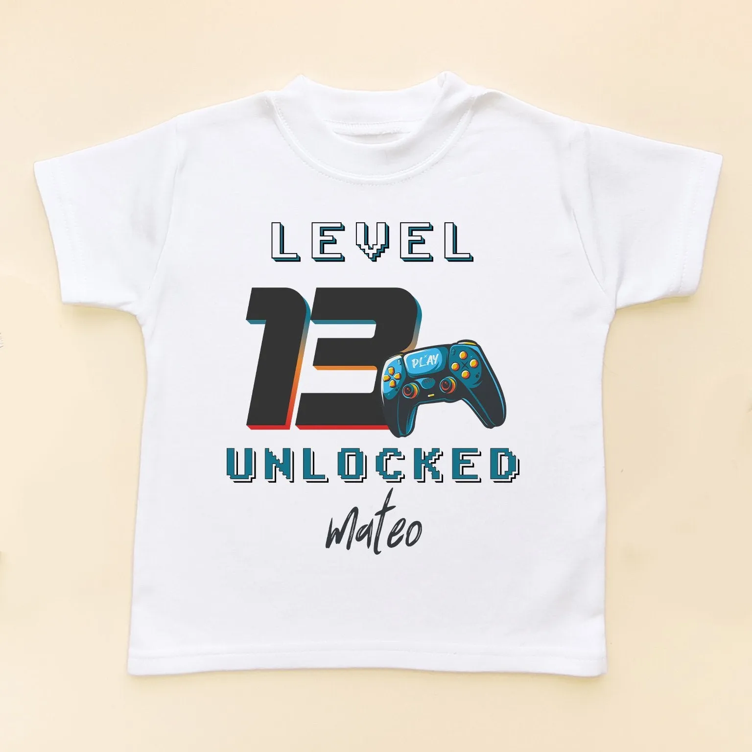13th Level Unlocked Gamer Birthday Personalised Kids T Shirt