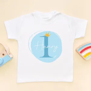 1st Birthday Boy Blue Theme Personalised Toddler & Kids T Shirt