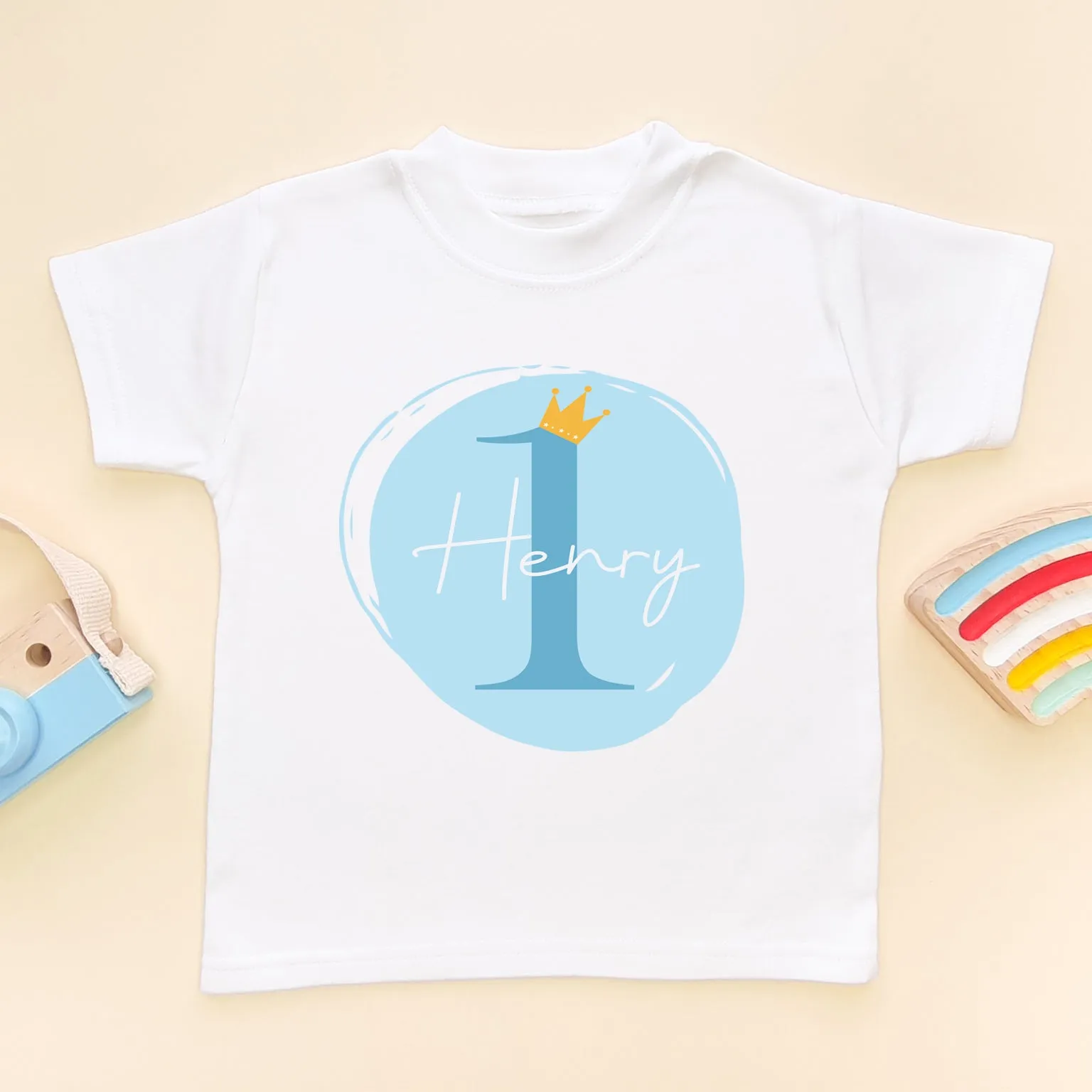 1st Birthday Boy Blue Theme Personalised Toddler & Kids T Shirt
