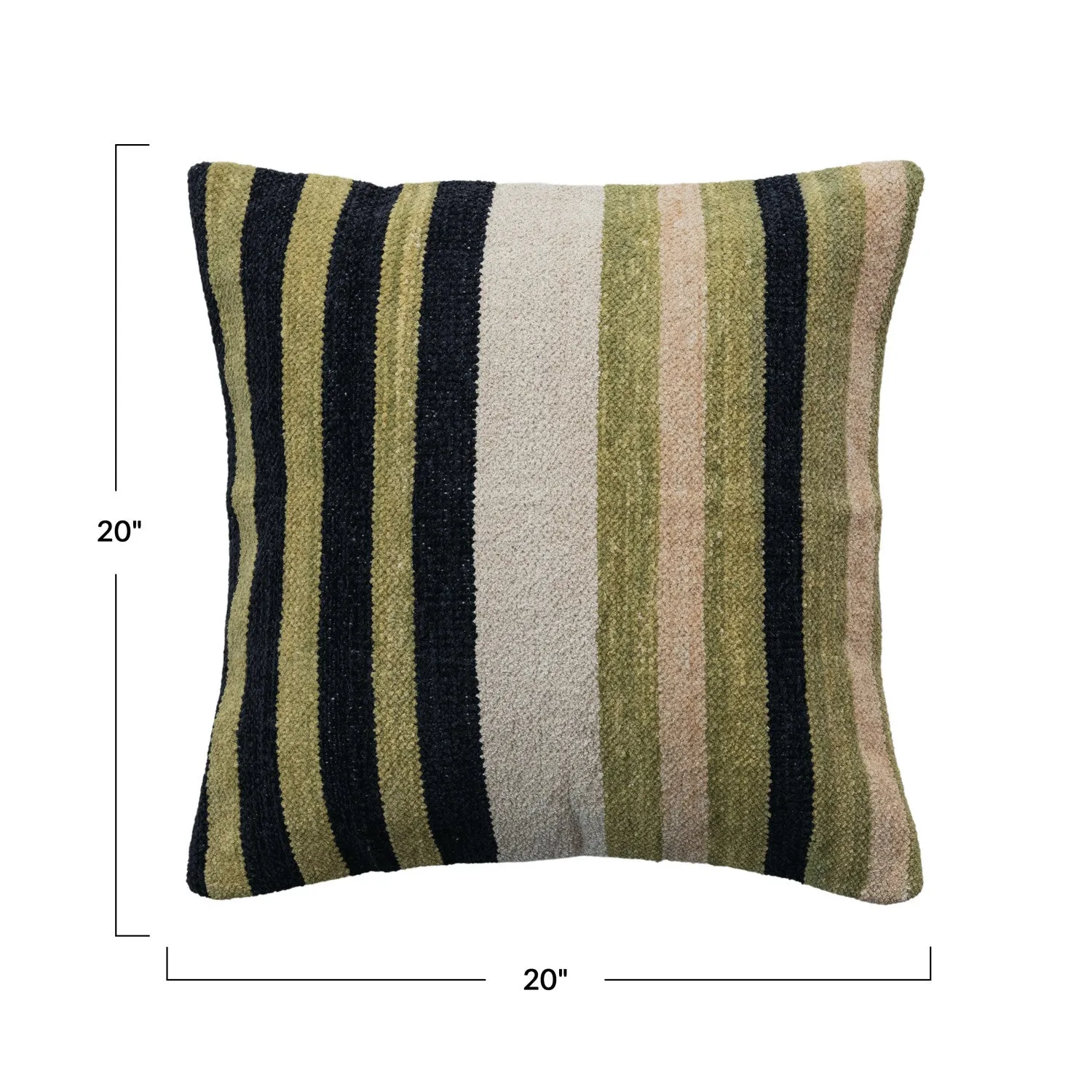 20" Striped Woven Pillow