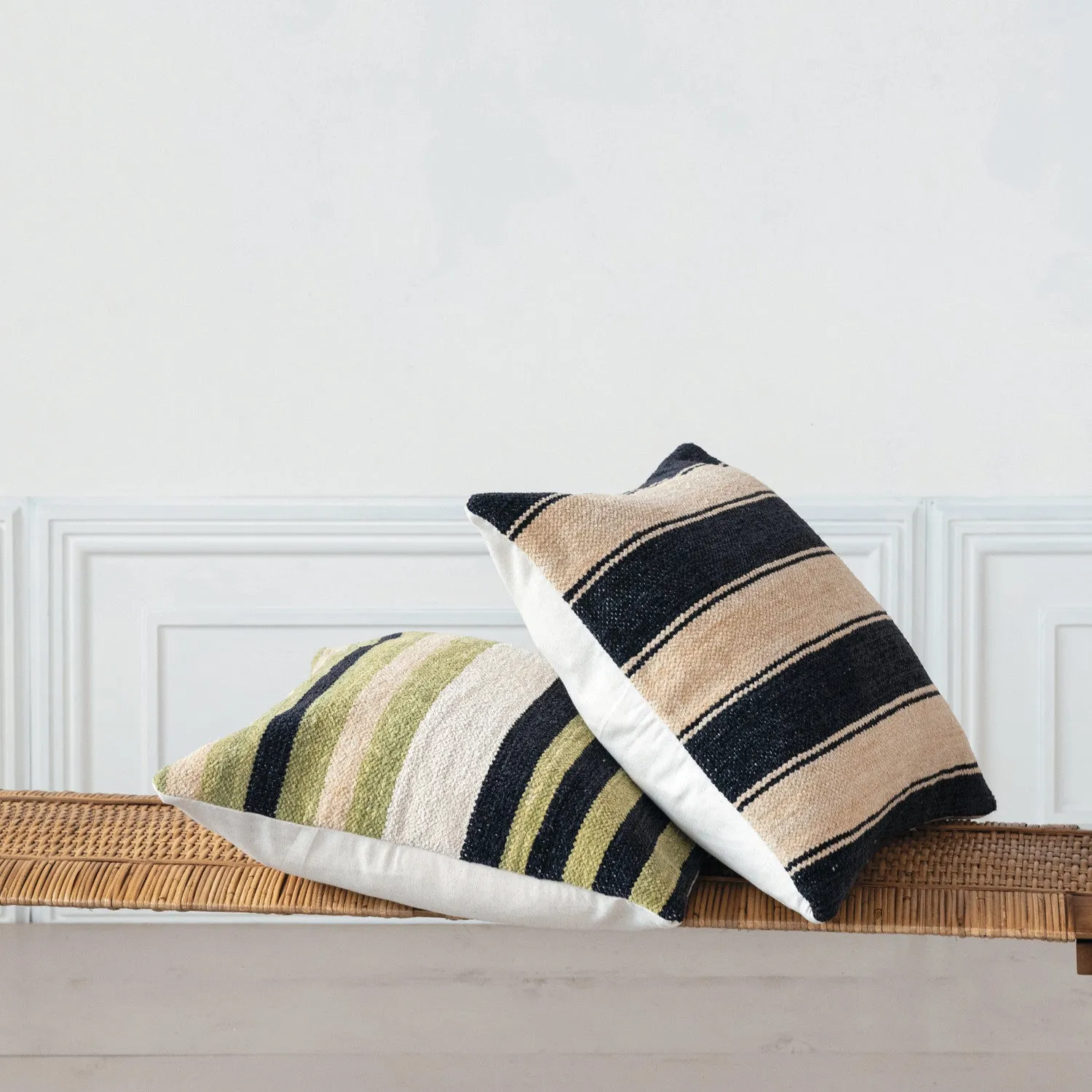 20" Striped Woven Pillow