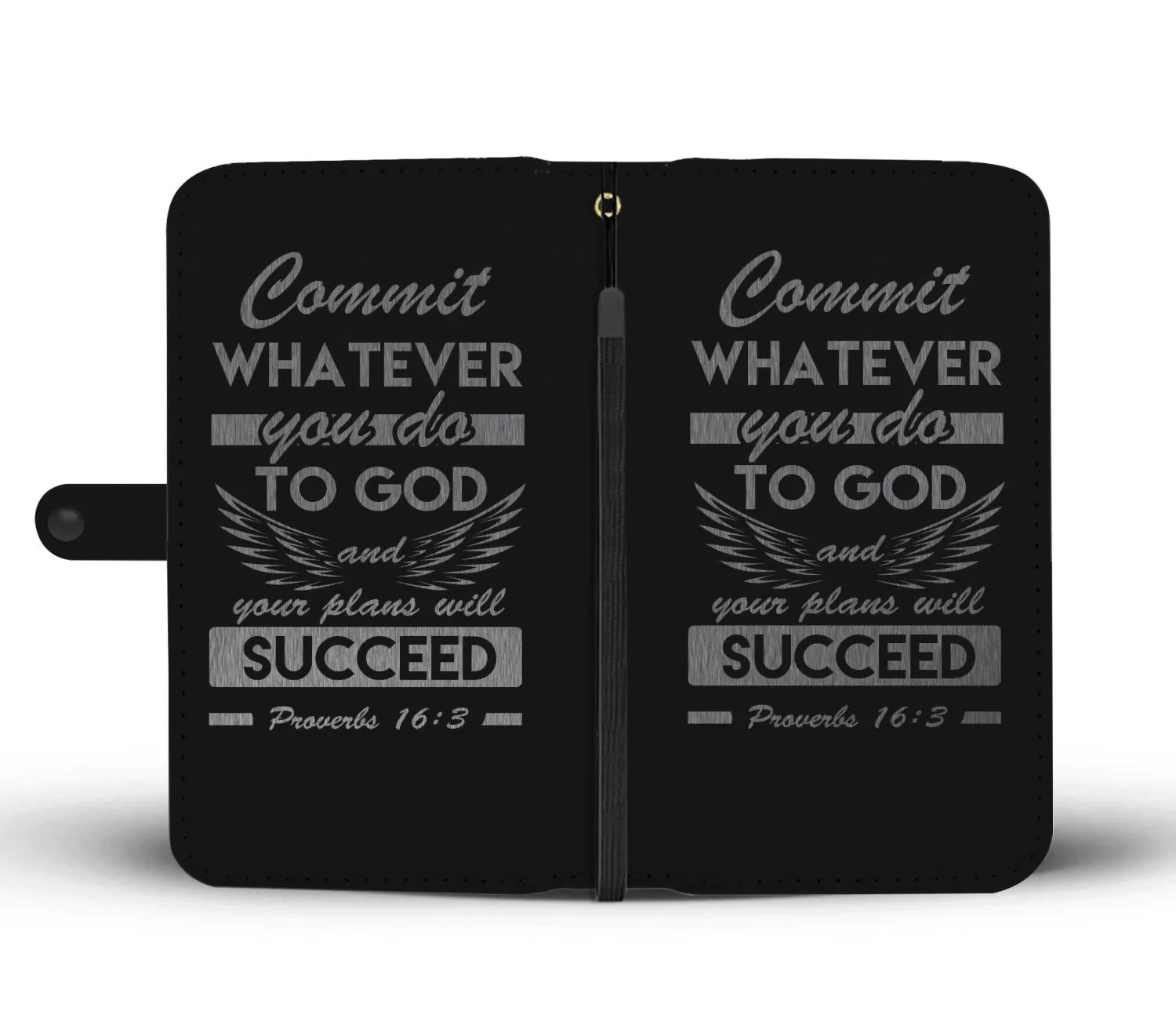 2in1 Wallet and Cell Phone Case - Gun Metal Dark Kosher Design