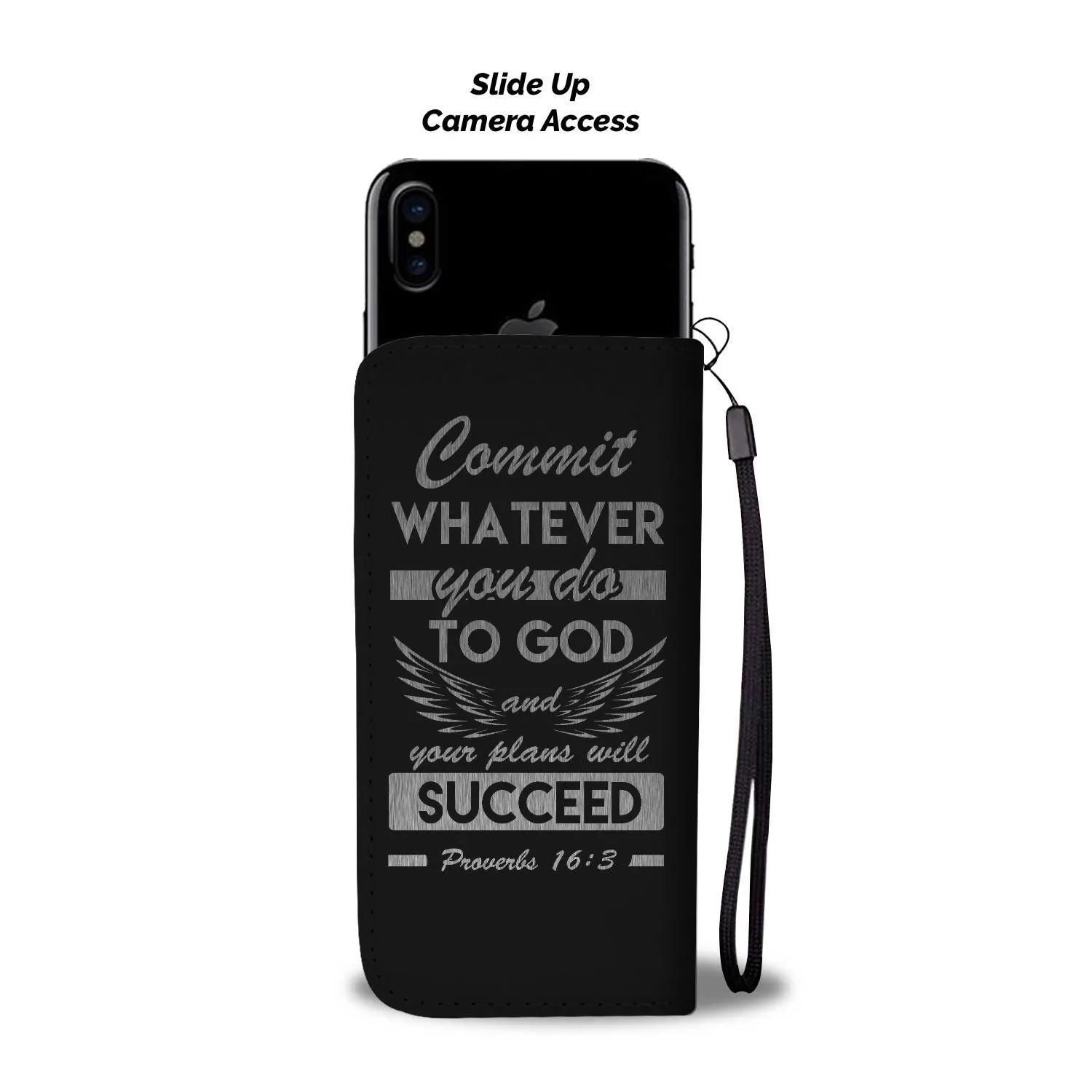 2in1 Wallet and Cell Phone Case - Gun Metal Dark Kosher Design