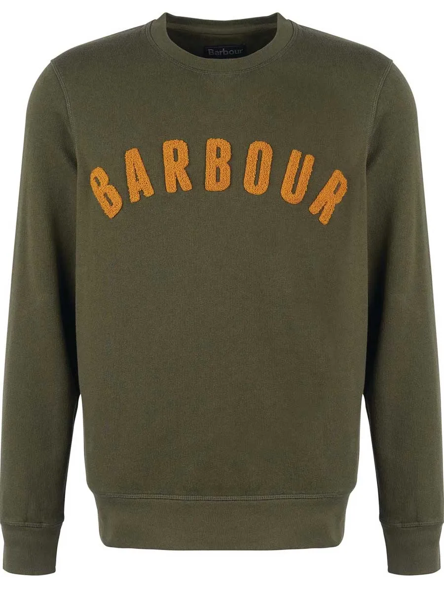 40% OFF BARBOUR Sweater - Mens Prep Logo Crew Neck - Olive Green - Size: SMALL