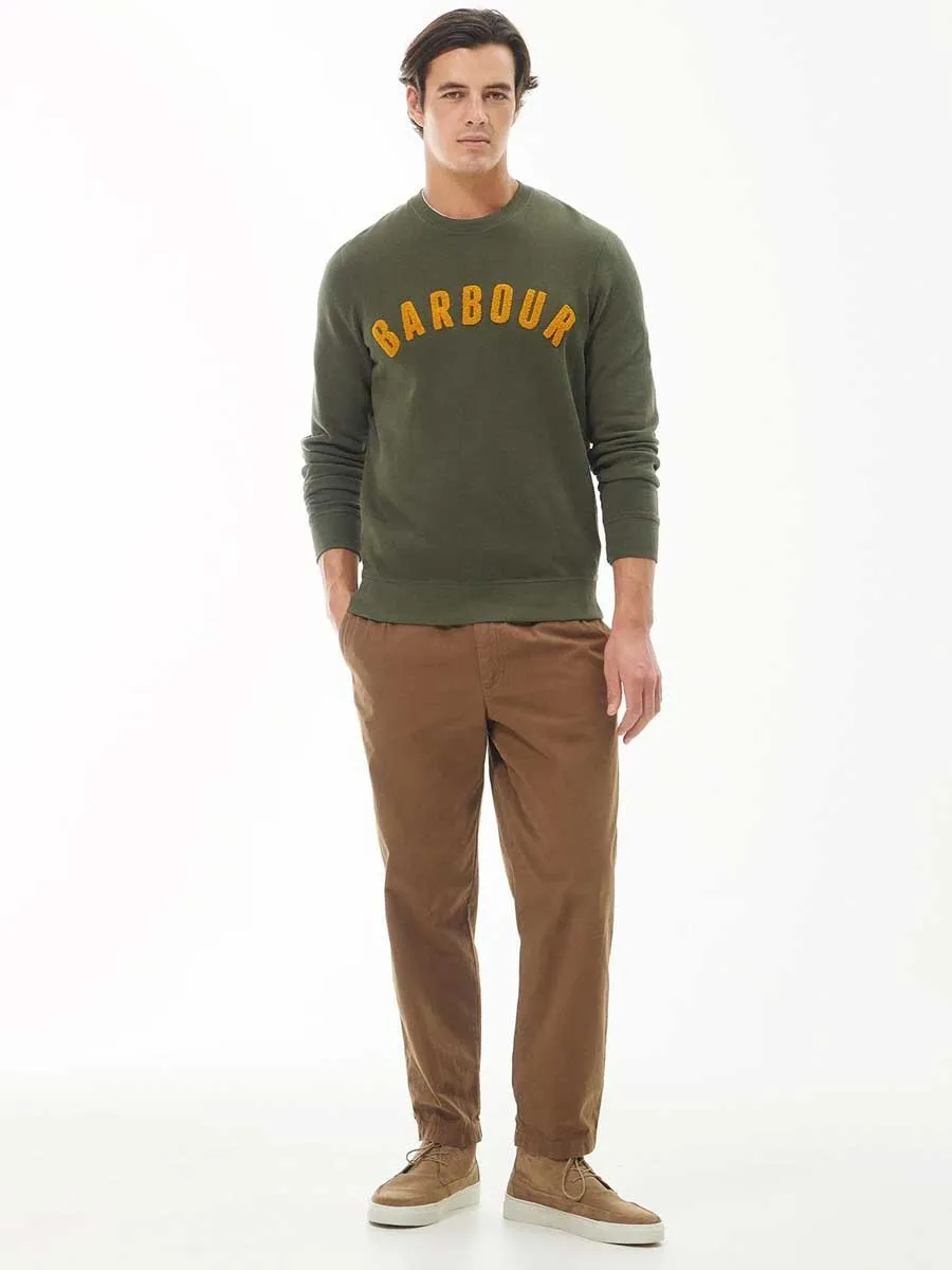 40% OFF BARBOUR Sweater - Mens Prep Logo Crew Neck - Olive Green - Size: SMALL