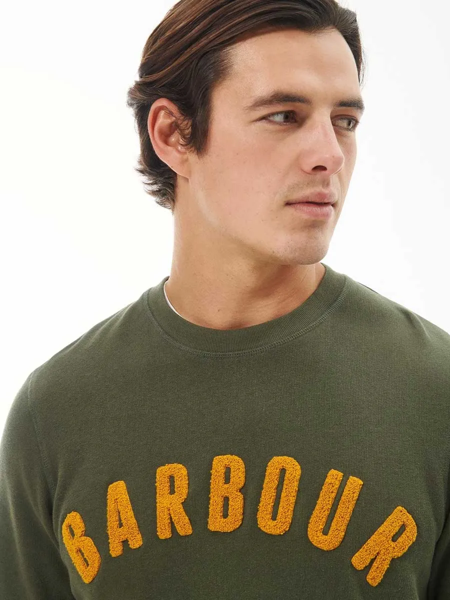 40% OFF BARBOUR Sweater - Mens Prep Logo Crew Neck - Olive Green - Size: SMALL