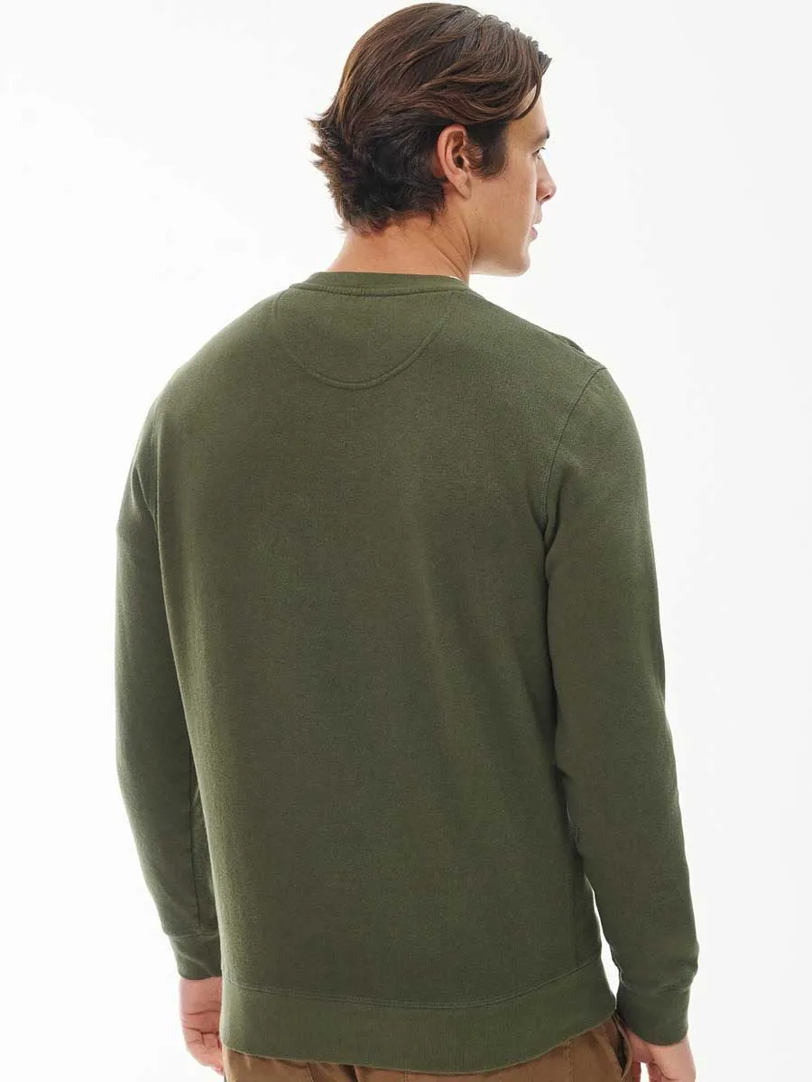 40% OFF BARBOUR Sweater - Mens Prep Logo Crew Neck - Olive Green - Size: SMALL