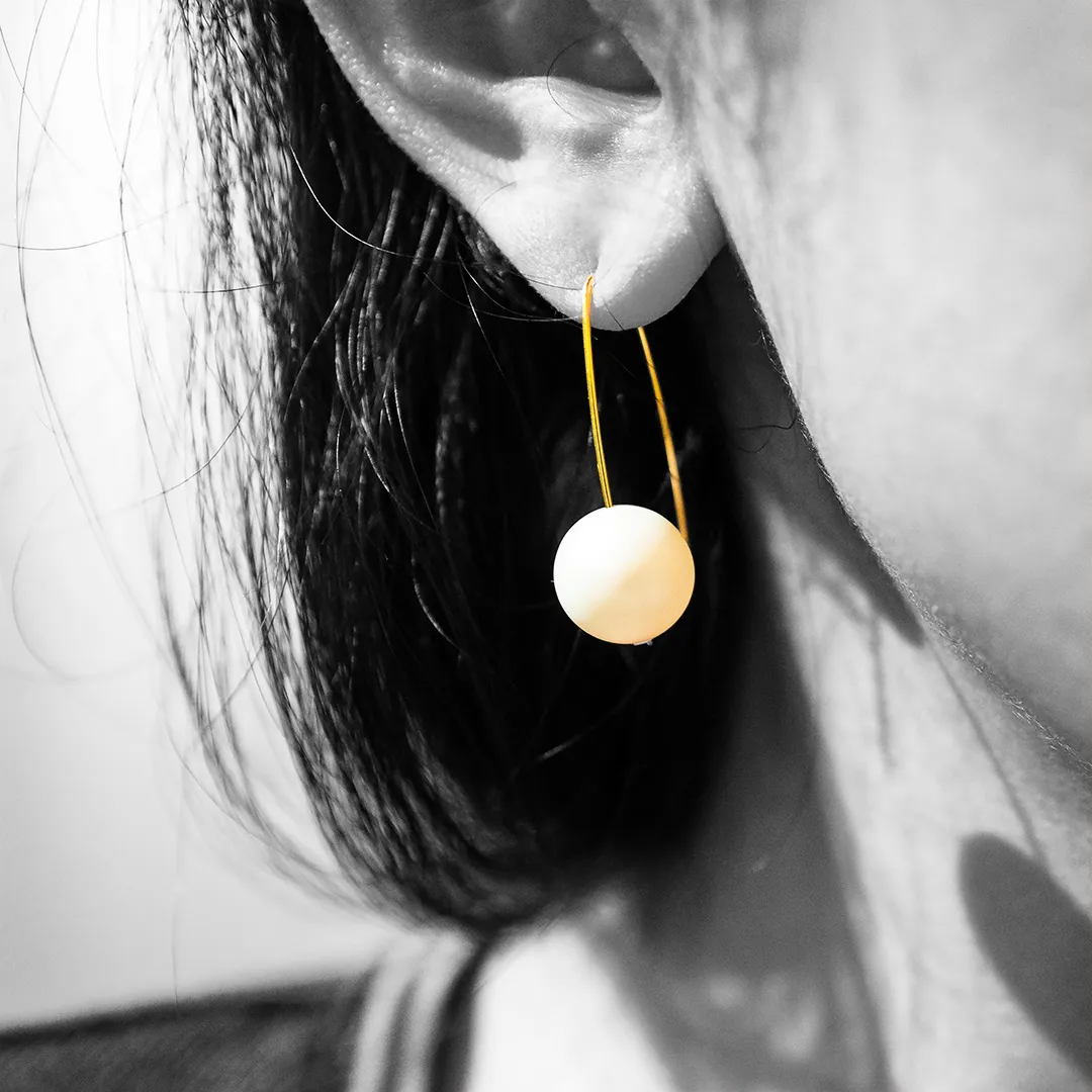 Abstract Collection - Pair of Crystal Pearl Earrings