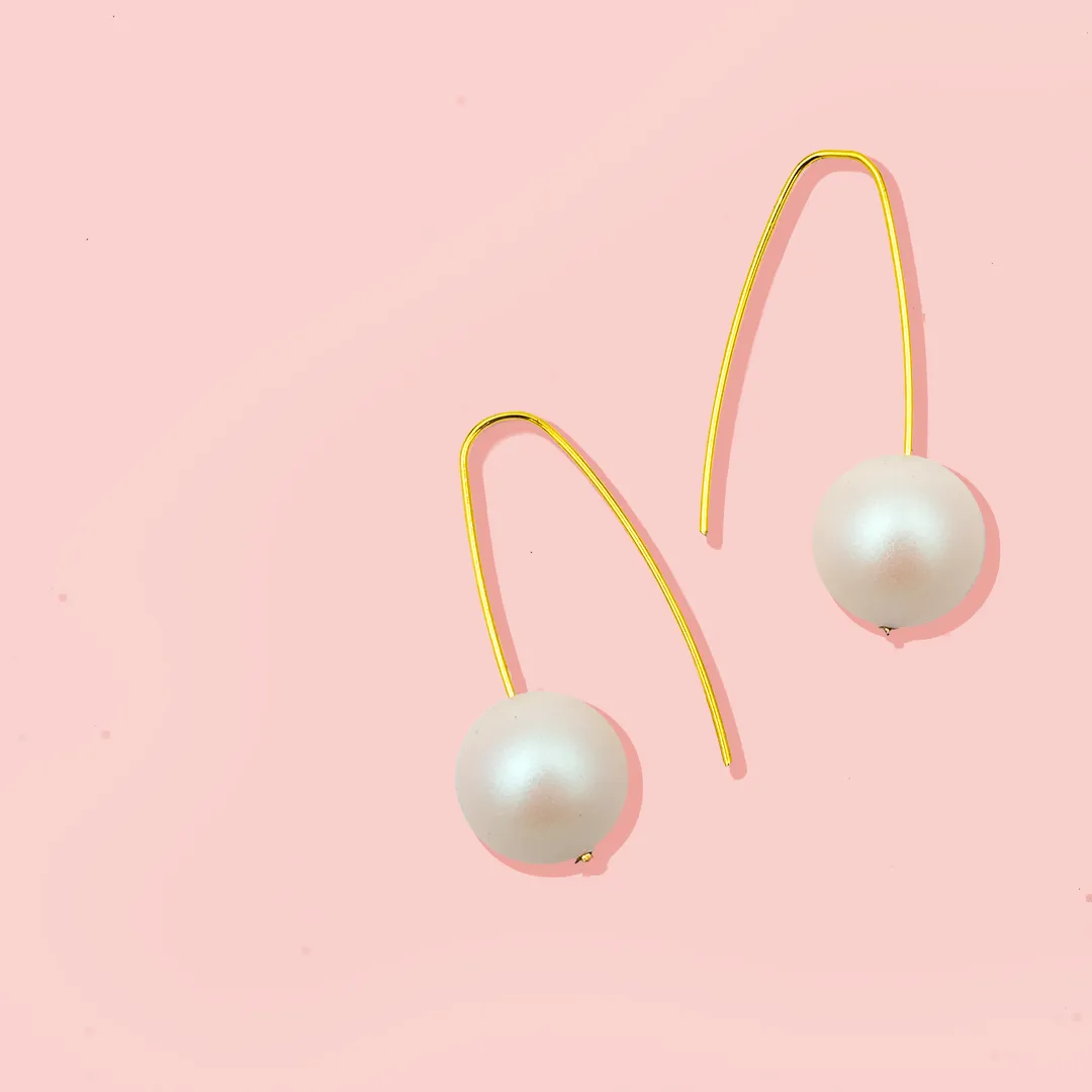 Abstract Collection - Pair of Crystal Pearl Earrings