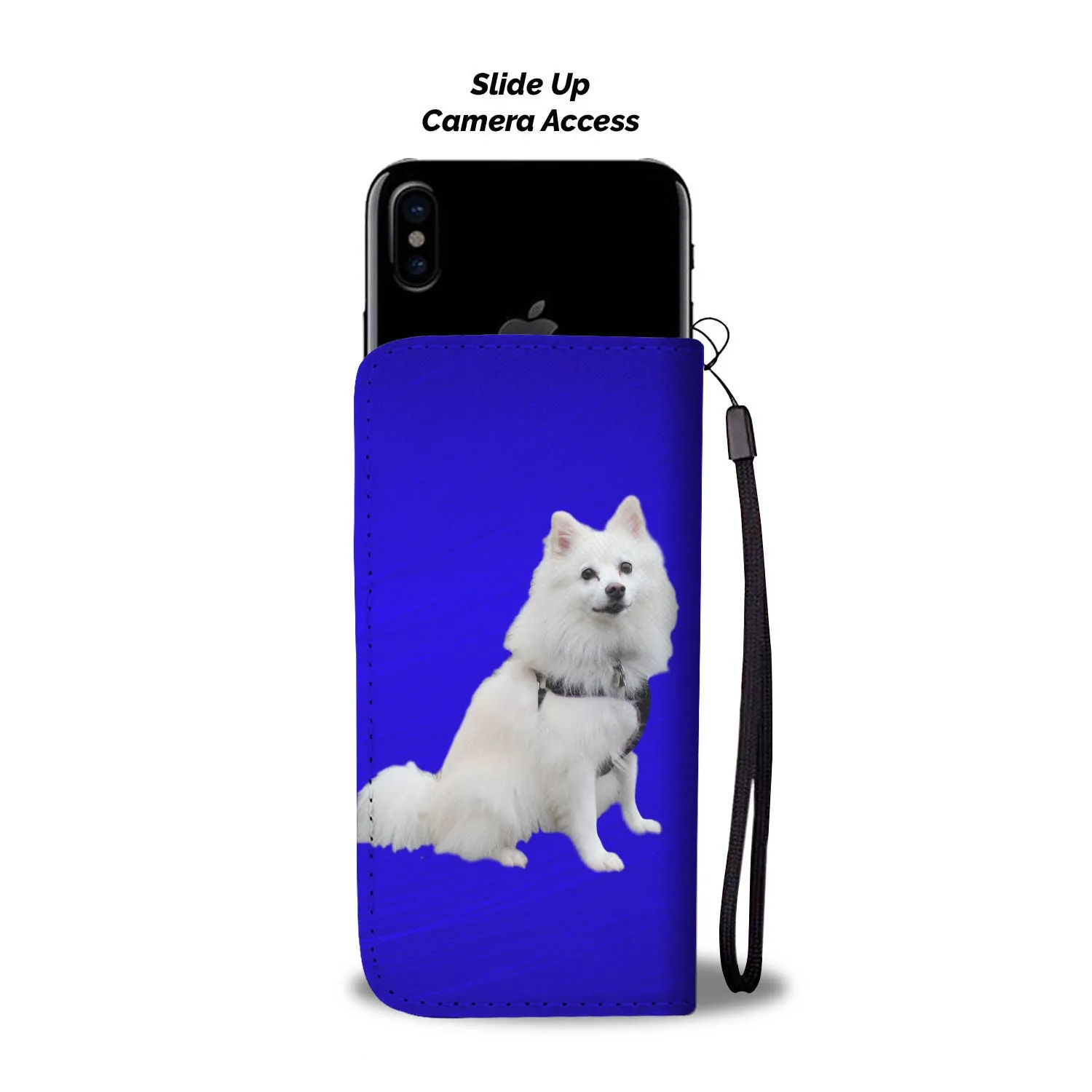 American Eskimo Phone Case Wallet - Royal Blue