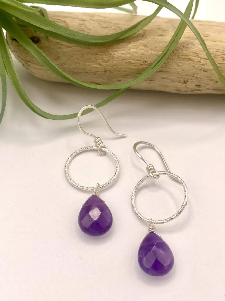 Amethyst Briolette Earrings