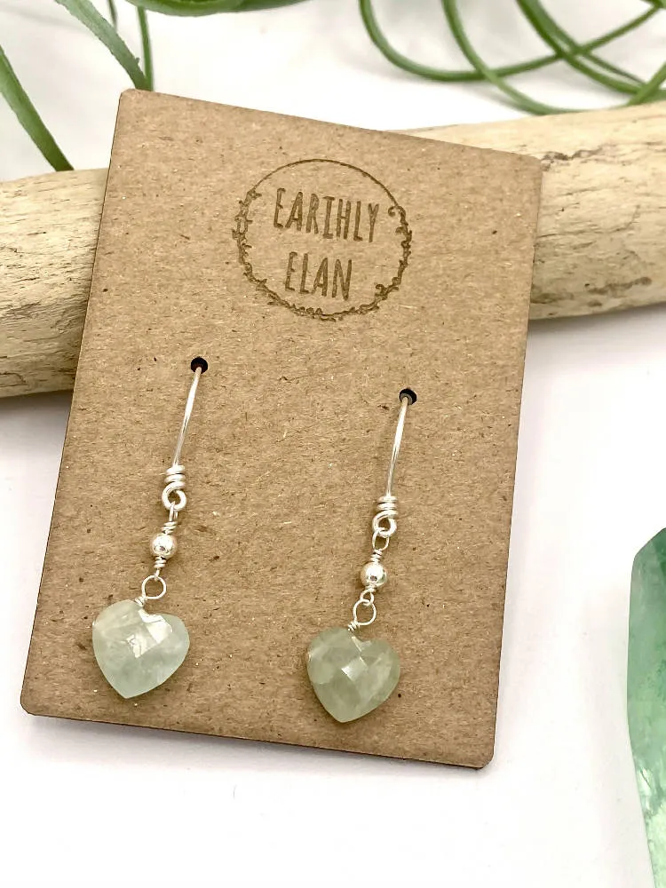 Aquamarine Heart Earrings
