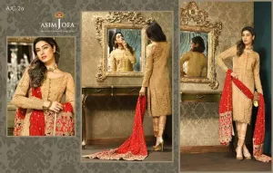 Asim Jofa Designer Dress Chiffon Tilla, Dari Work & Cutwork Designer Dress Model # Eid 278