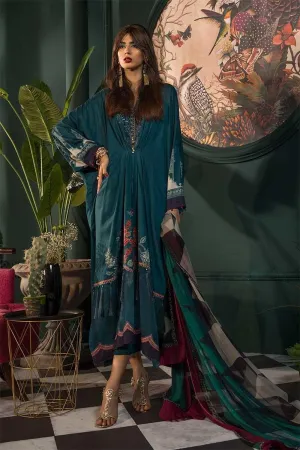 Beautiful Pakistani linen dress digitally printed in green color # P2362
