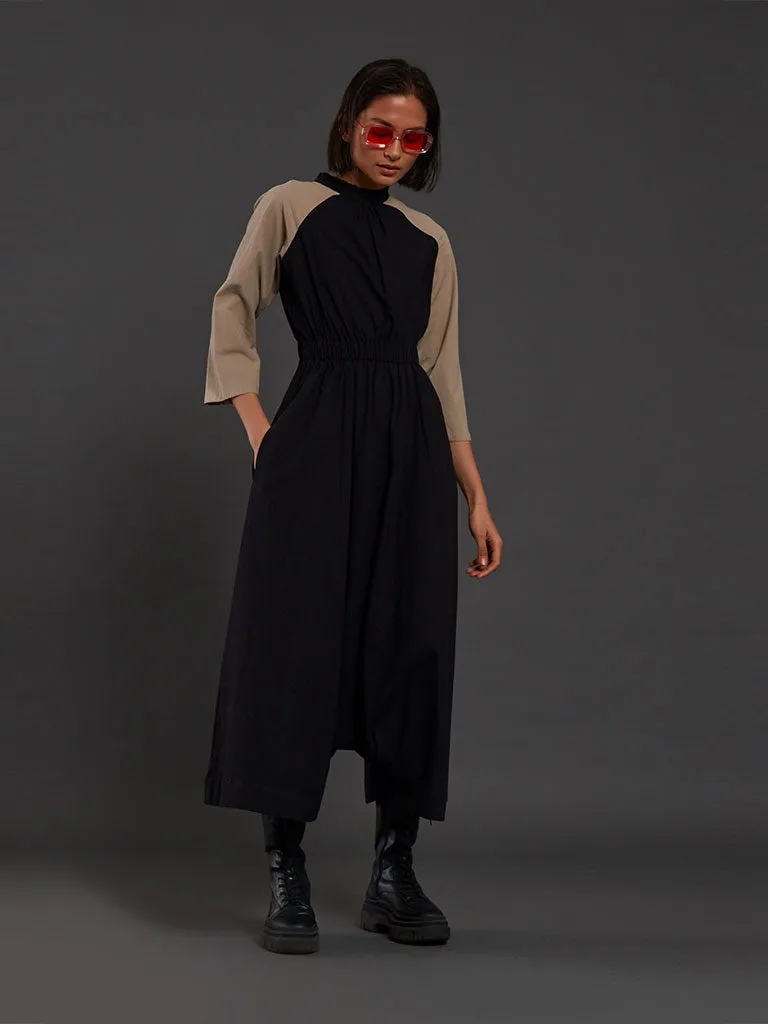 Black & Beige Sphara Jumpsuit