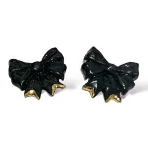 Black Bow Studs by Susan Gordon Pottery