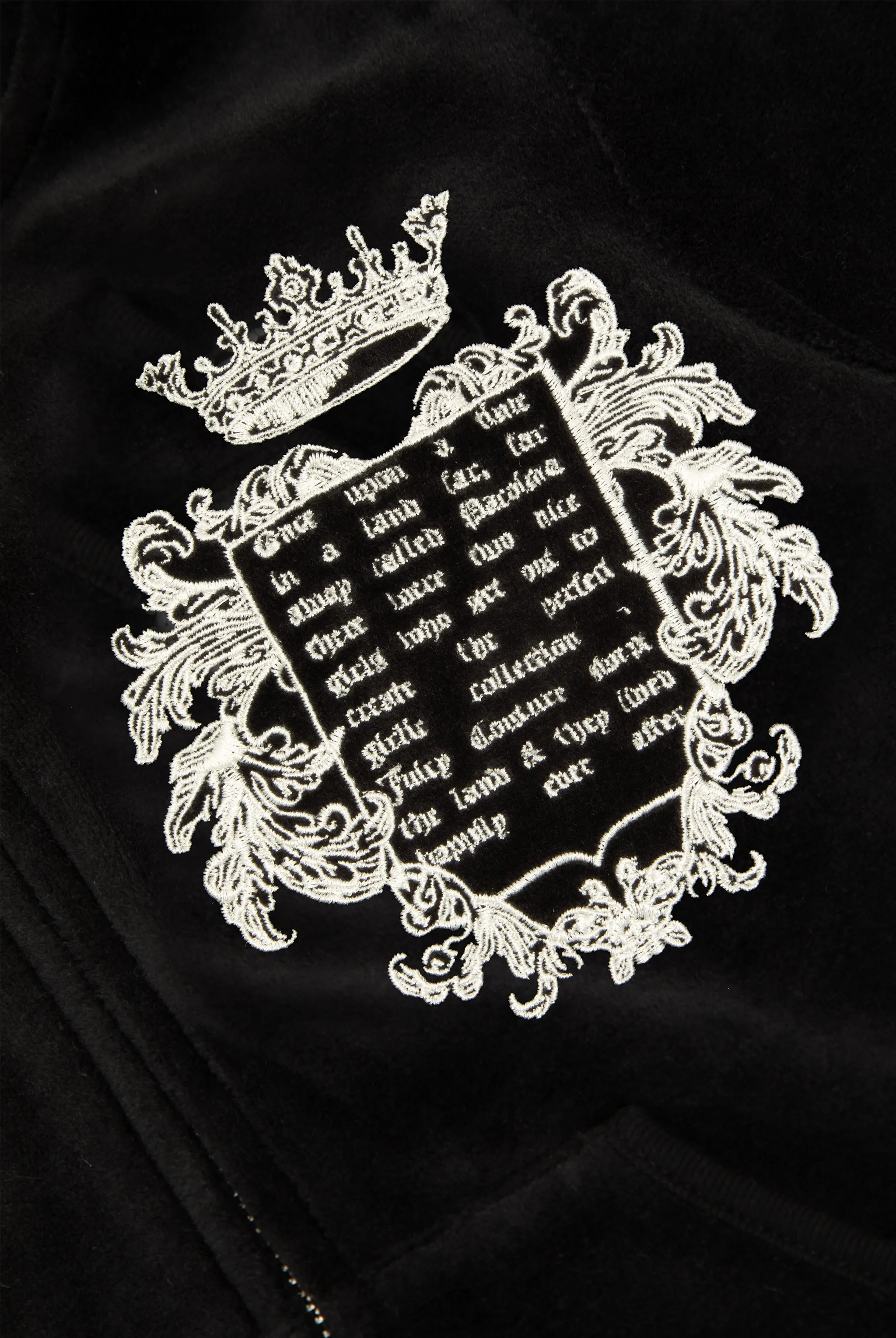 BLACK 'ONCE UPON A TIME' BAMBOO VELOUR HERITAGE HOODIE