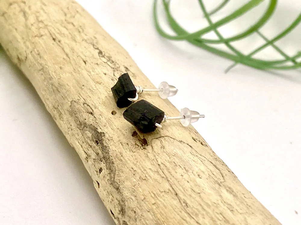 Black Tourmaline Post Earrings