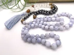 Blue Chalcedony Mala
