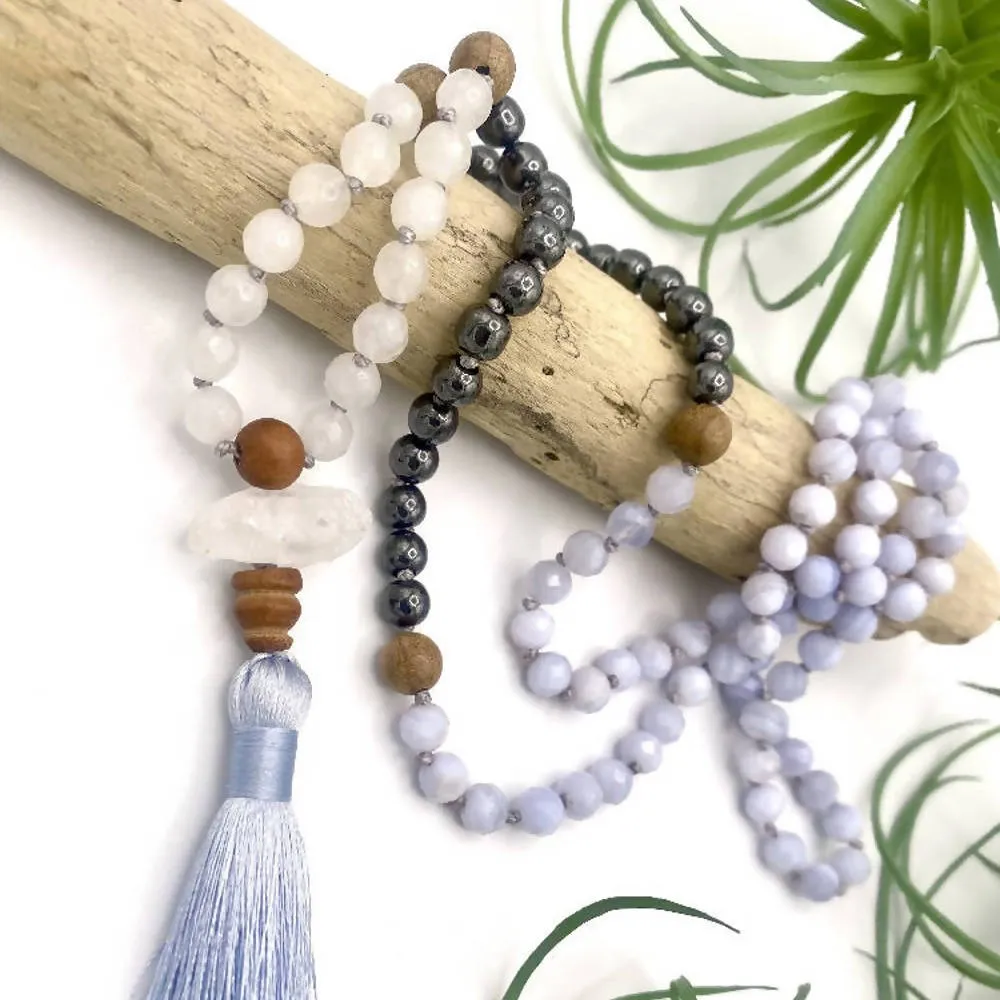 Blue Chalcedony Mala