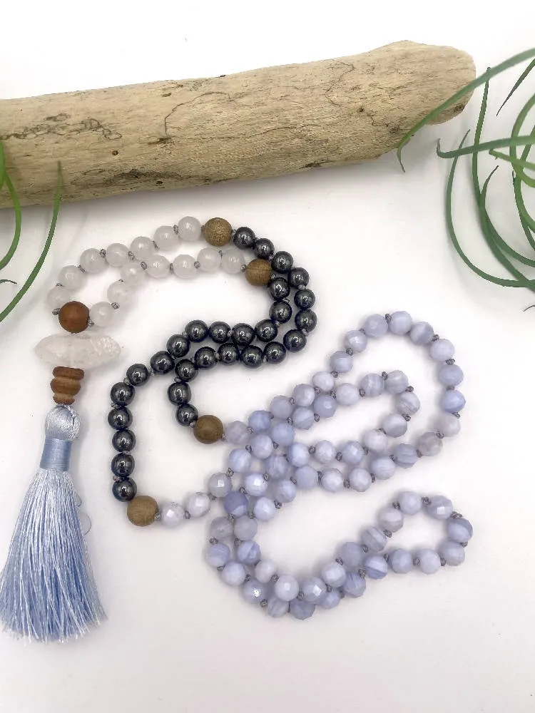 Blue Chalcedony Mala