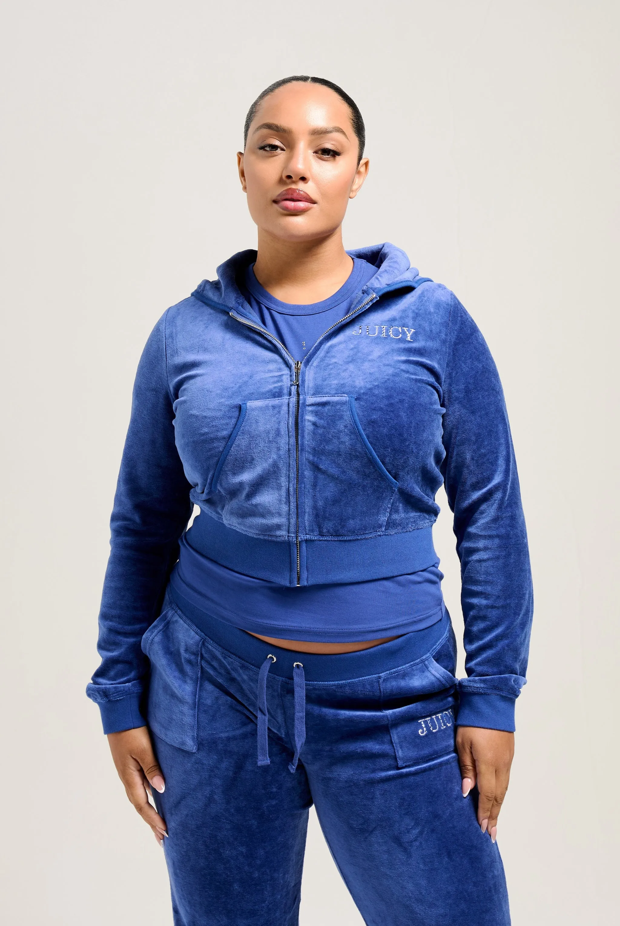 BLUE DEPTHS CROWN BAMBOO VELOUR HERITAGE HOODIE