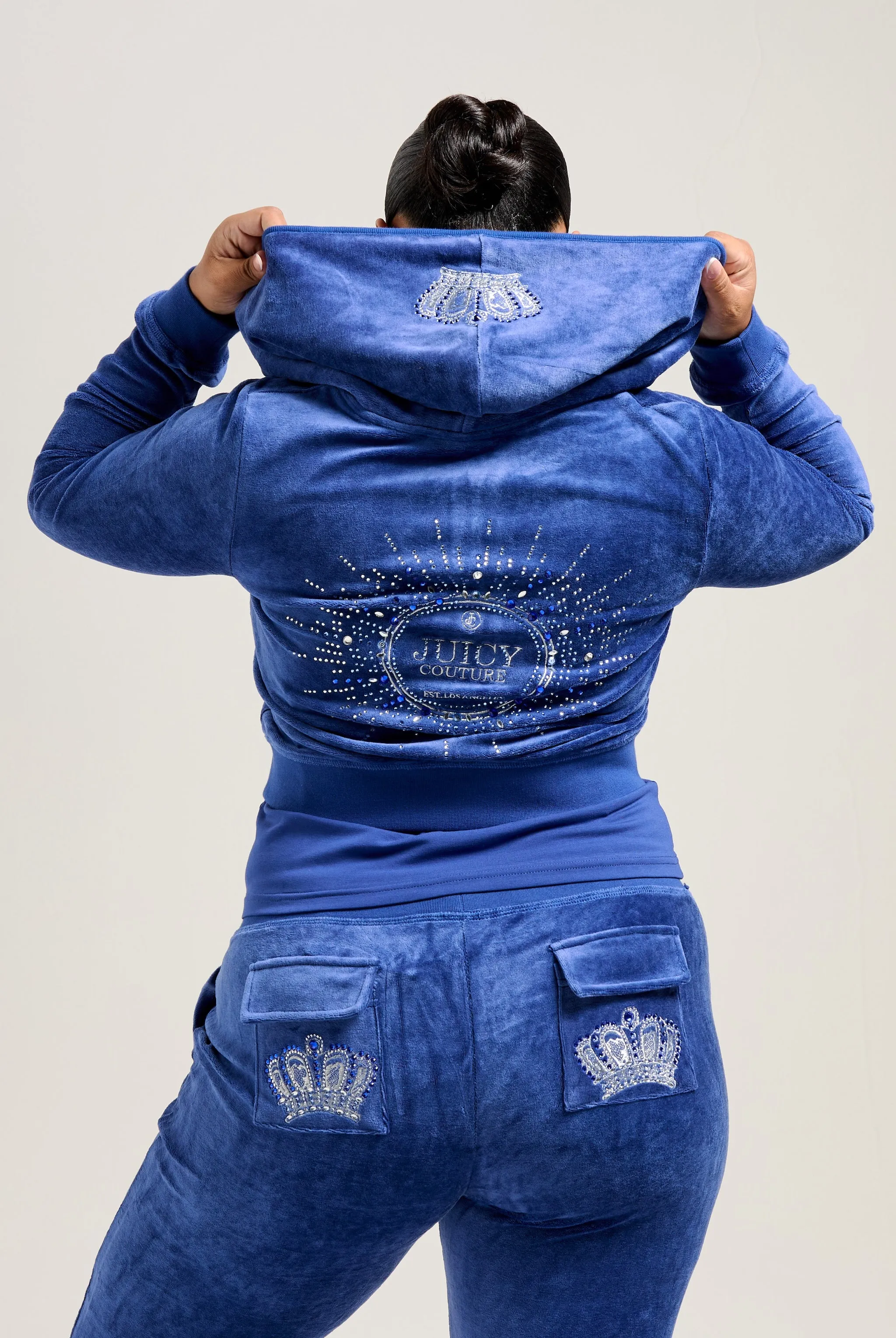 BLUE DEPTHS CROWN BAMBOO VELOUR HERITAGE HOODIE