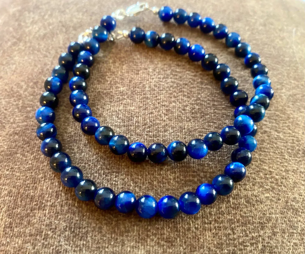 Blue Tiger's Eye Men's Bracelet