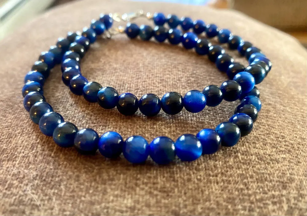 Blue Tiger's Eye Men's Bracelet