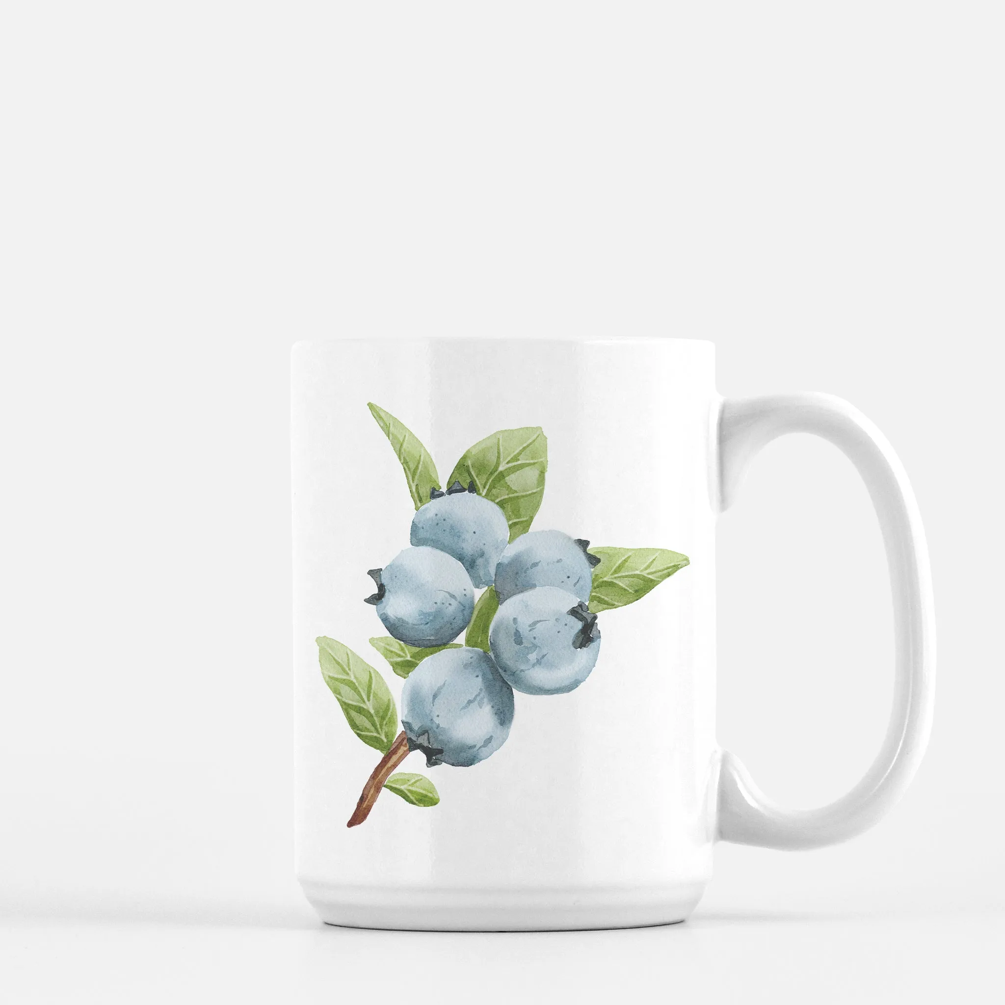 Blueberries coffee mug | 11 oz ceramic coffee mug | Preppy Coastal collection