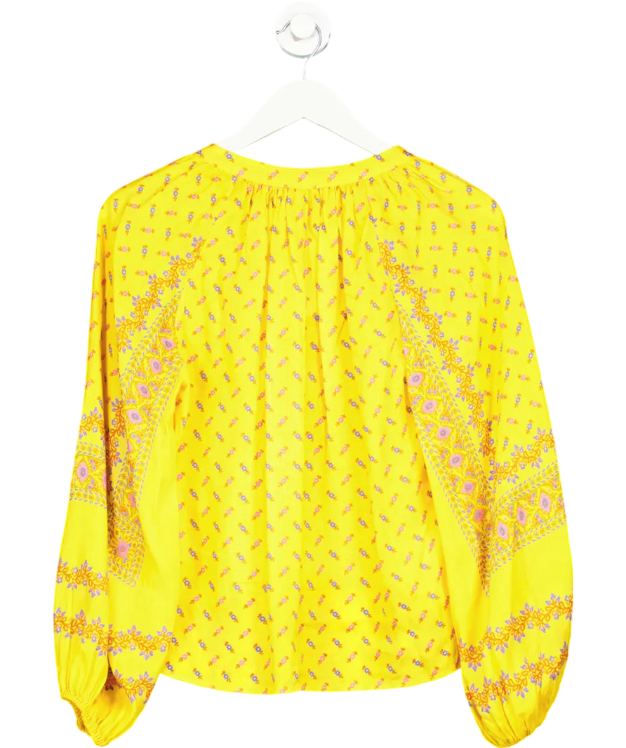 Boteh Yellow Bon Bon Smock Blouse UK 8