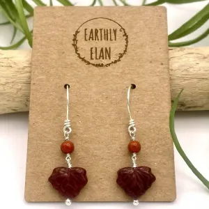 Burgundy Leaf Peeper Earrings