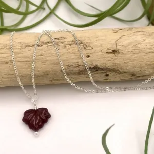 Burgundy Leaf Peeper Necklace