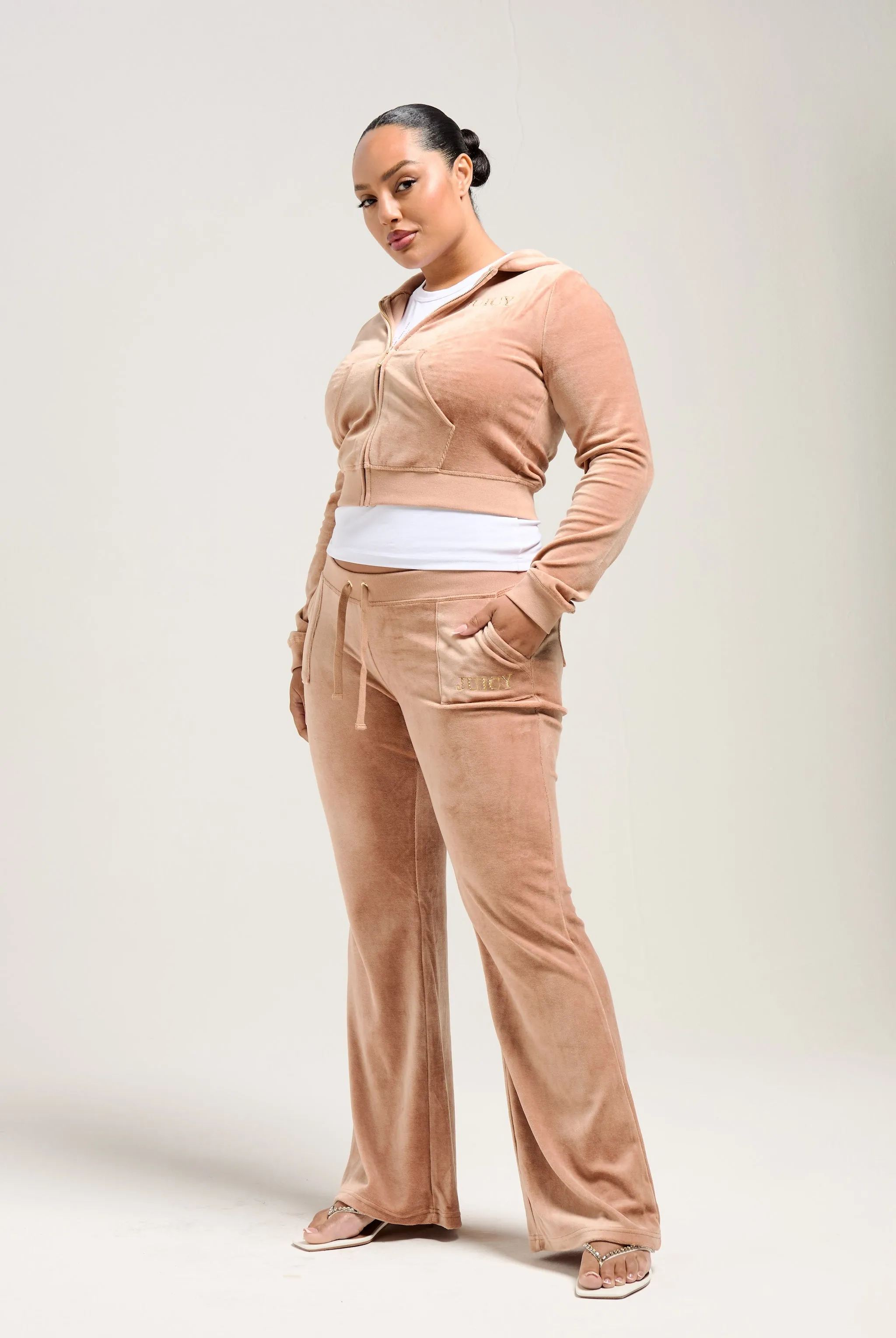 CAFE AU LAIT CROWN BAMBOO VELOUR HERITAGE HOODIE
