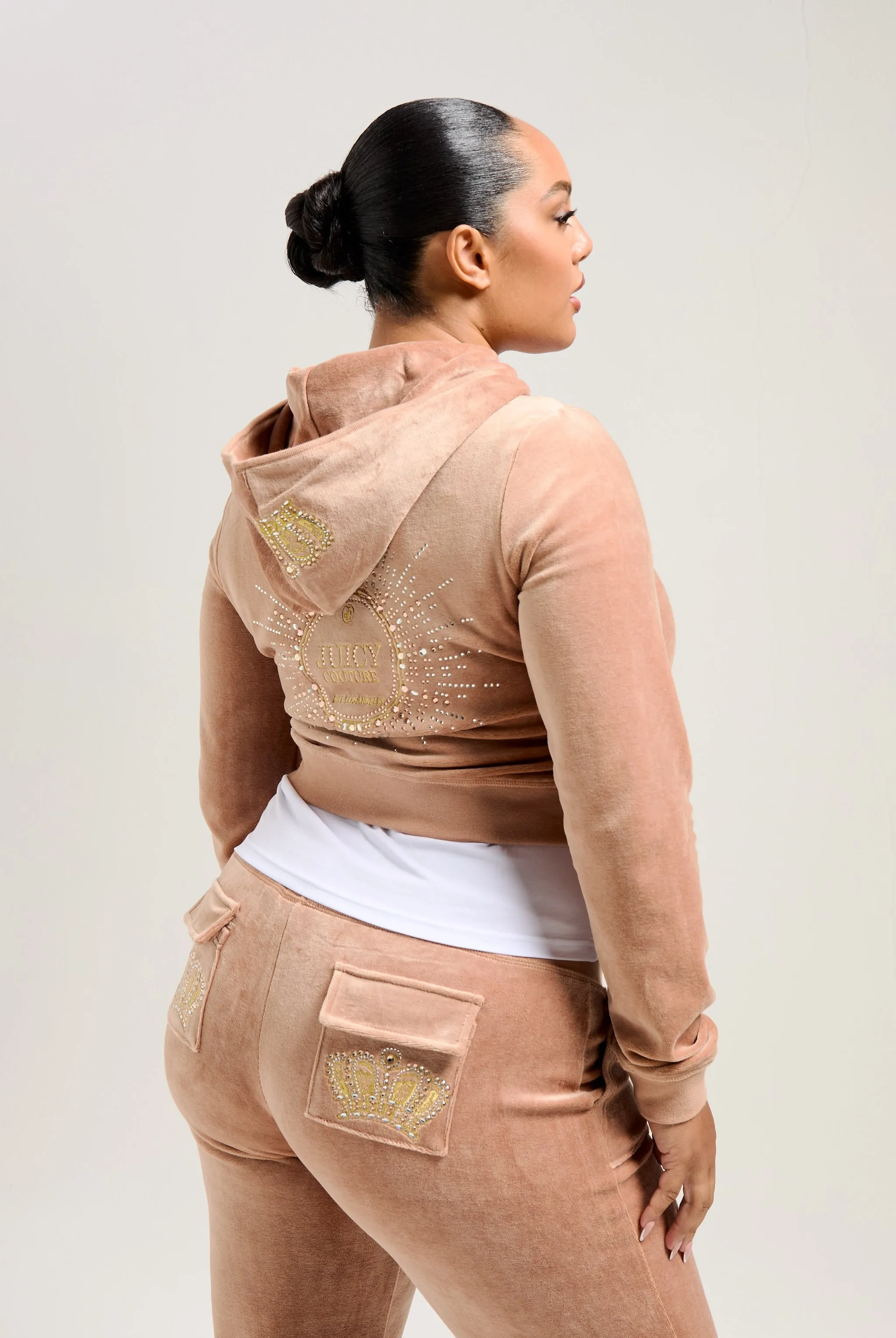 CAFE AU LAIT CROWN BAMBOO VELOUR HERITAGE HOODIE