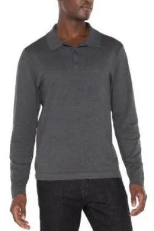 Charcoal Grey Knit Polo