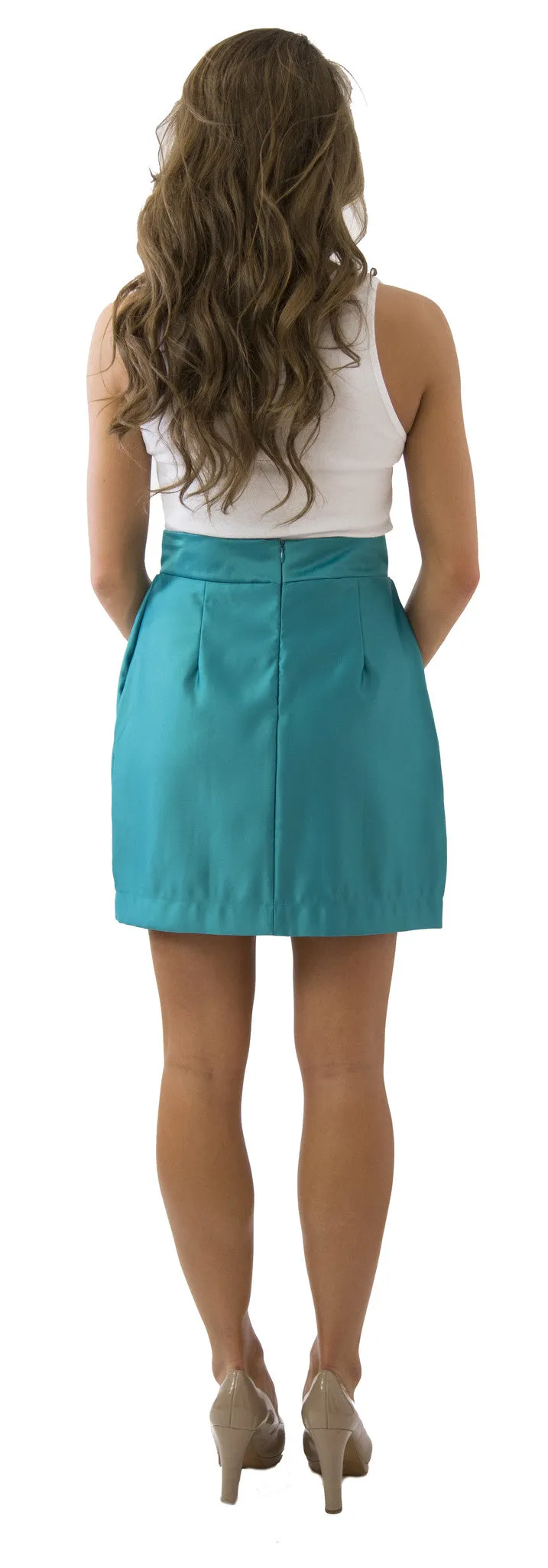 Charlotte Skirt- Teal- Poly Satin Unlined