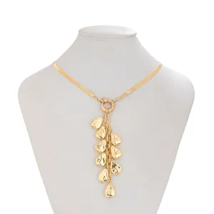 Chic Textured Waterdrop Tassel Herringbone Necklace