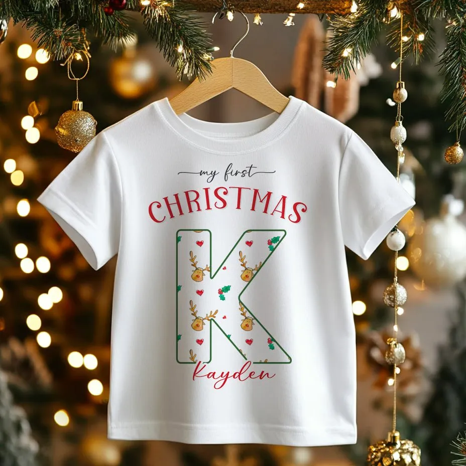 Christmas Reindeer Personalised Toddler & Kids T Shirt
