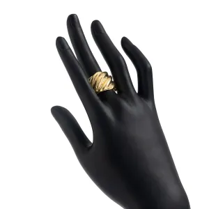 Chunky Gold Silver Tone Twisted Ring