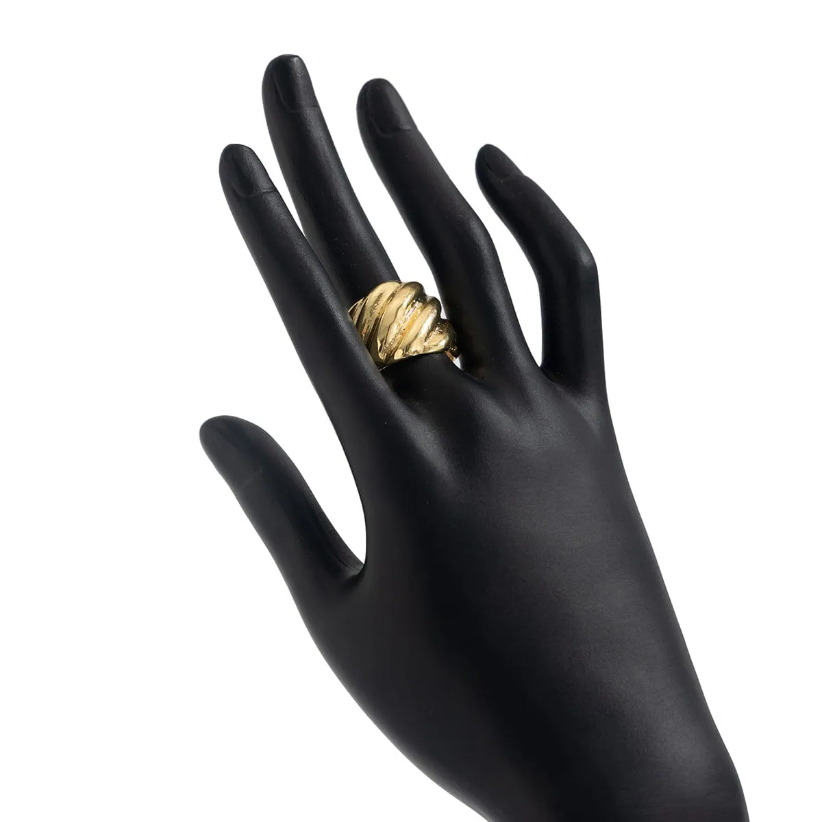Chunky Gold Silver Tone Twisted Ring