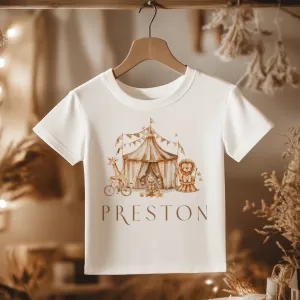 Circus Theme Personalised Toddler & Kids T Shirt