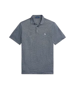 Classic Fit Cotton-linen Mesh Polo Shirt - Navy