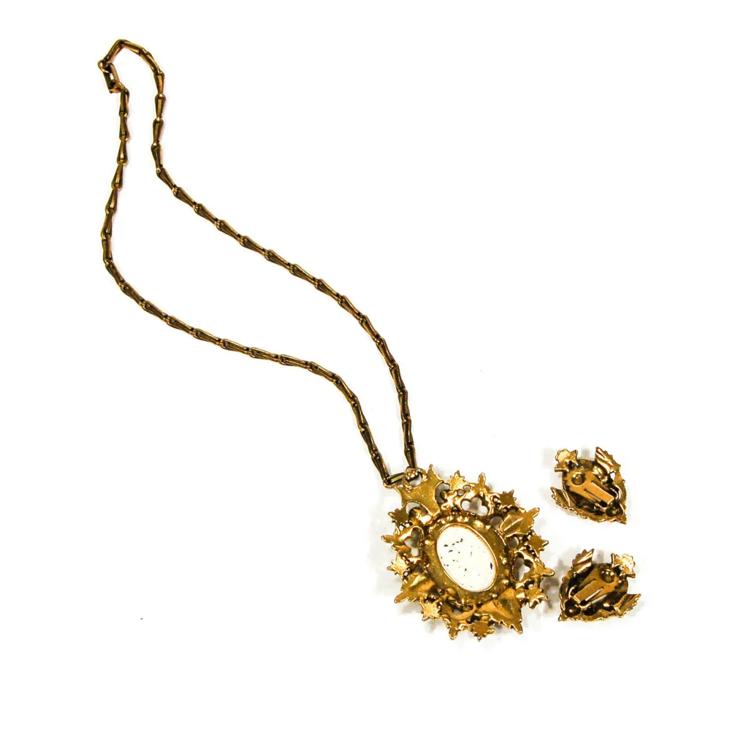 Coat of Arms Pendant Necklace and Earrings Set