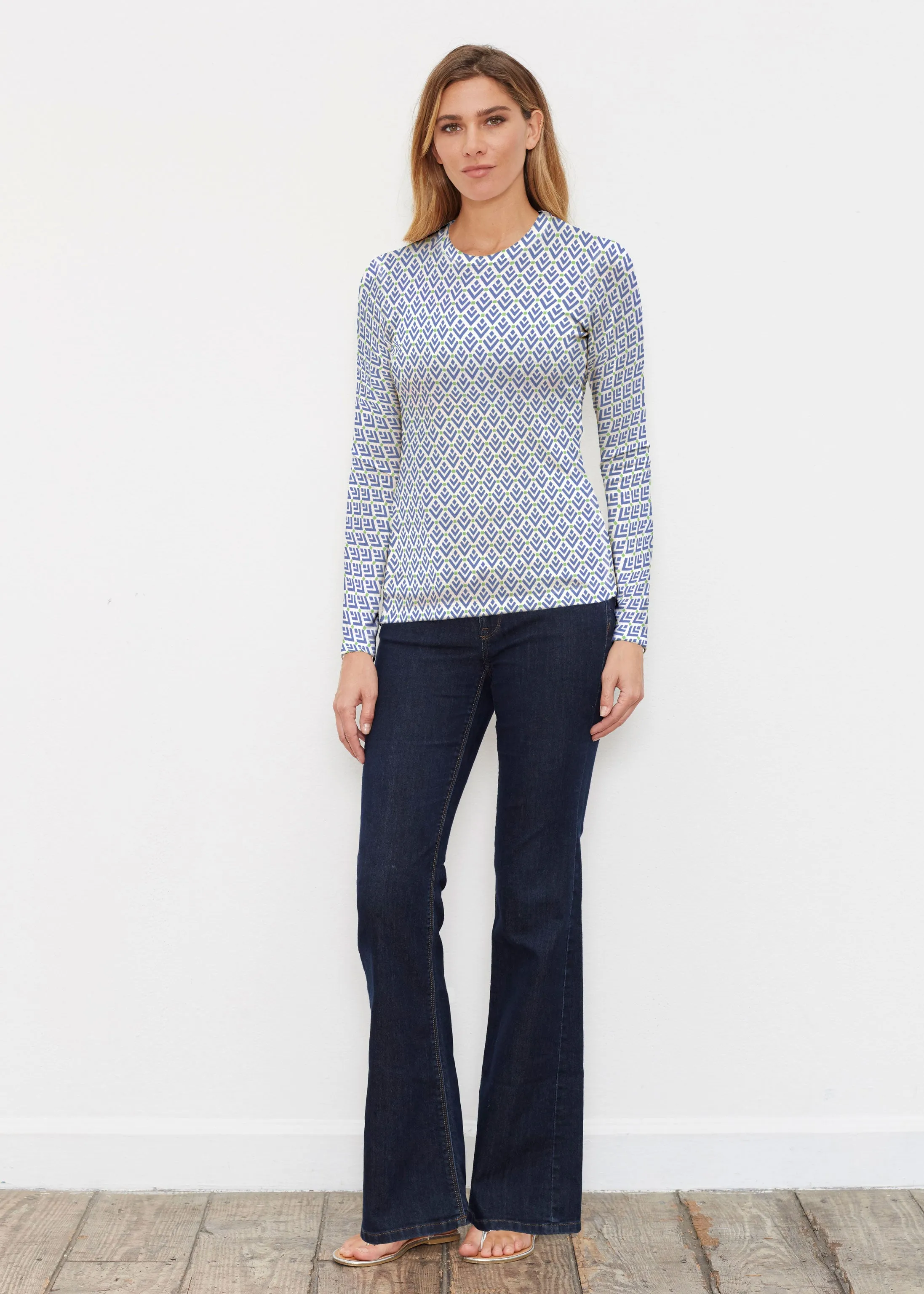 Cosmo Geo (13568) ~ Butterknit Long Sleeve Crew Top