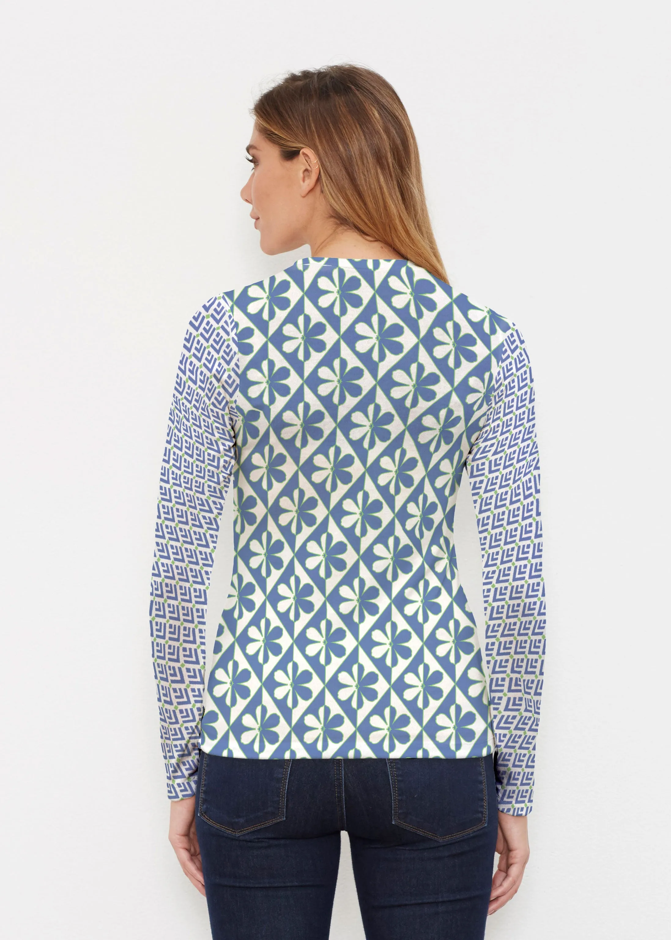 Cosmo Geo (13568) ~ Butterknit Long Sleeve Crew Top