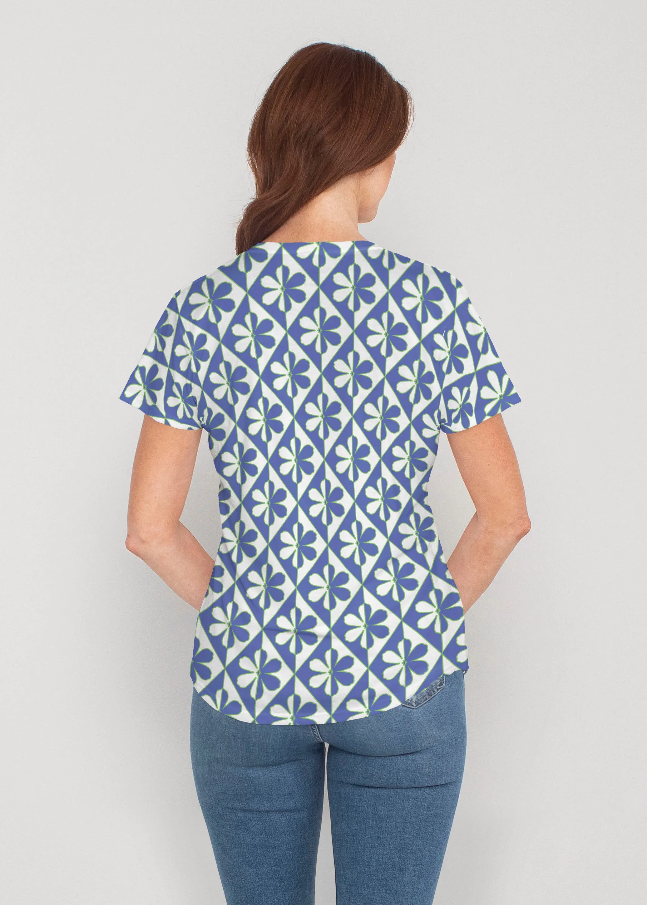 Cosmo Geo (13568) ~ Contoured Tri-Blend Scoop Tee
