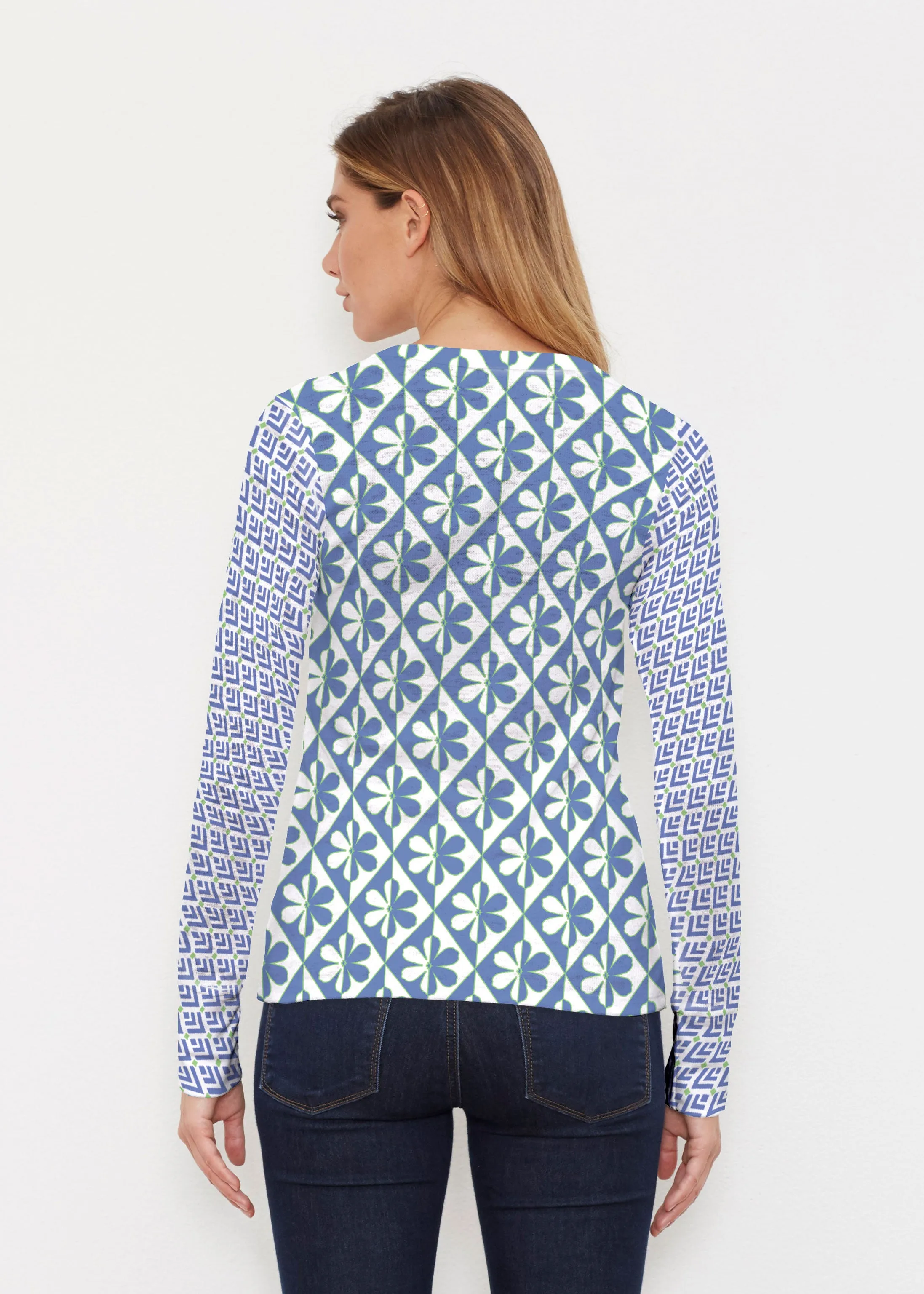 Cosmo Geo (13568) ~ Thermal Long Sleeve Crew Shirt