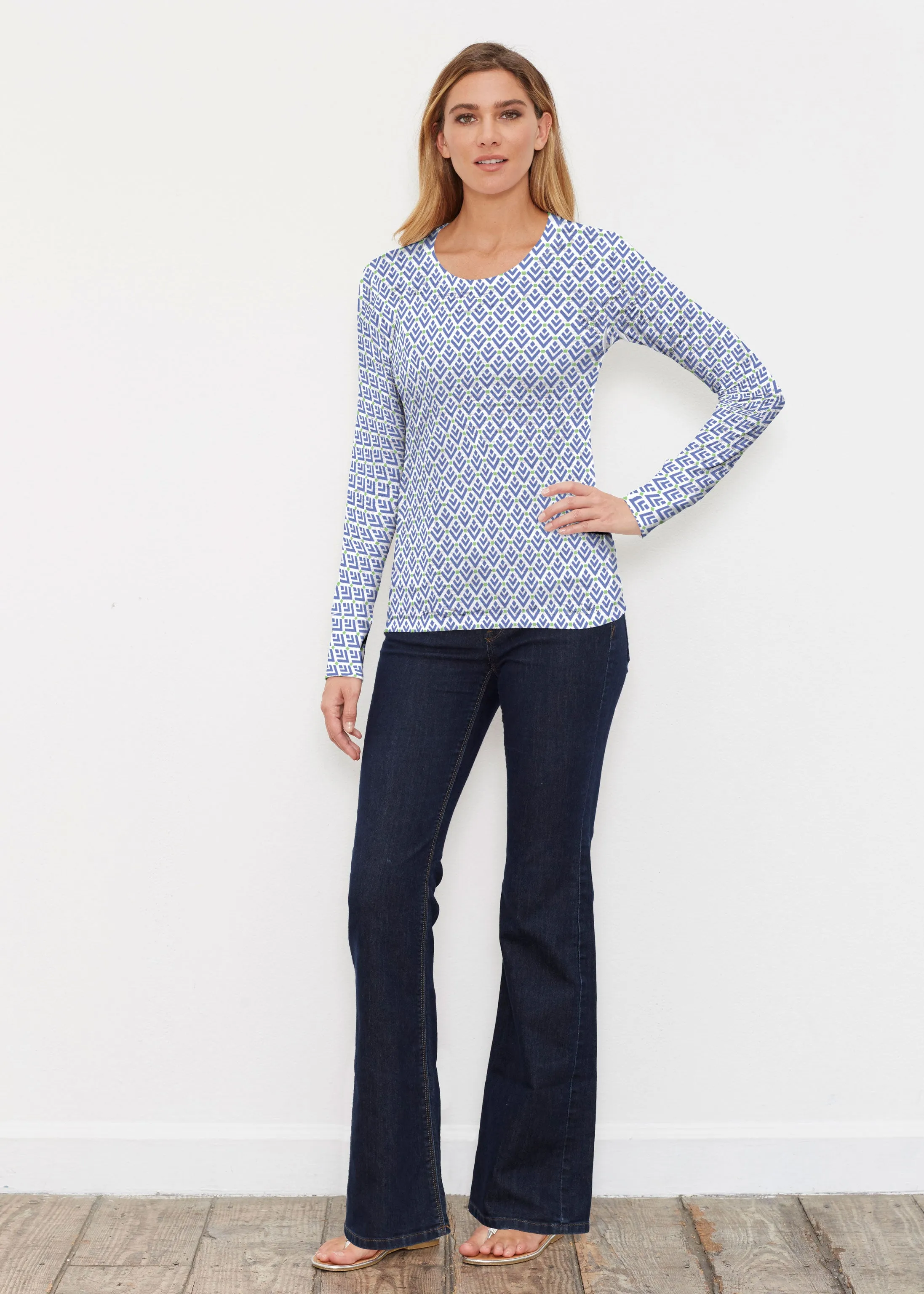 Cosmo Geo (13568) ~ Thermal Long Sleeve Crew Shirt